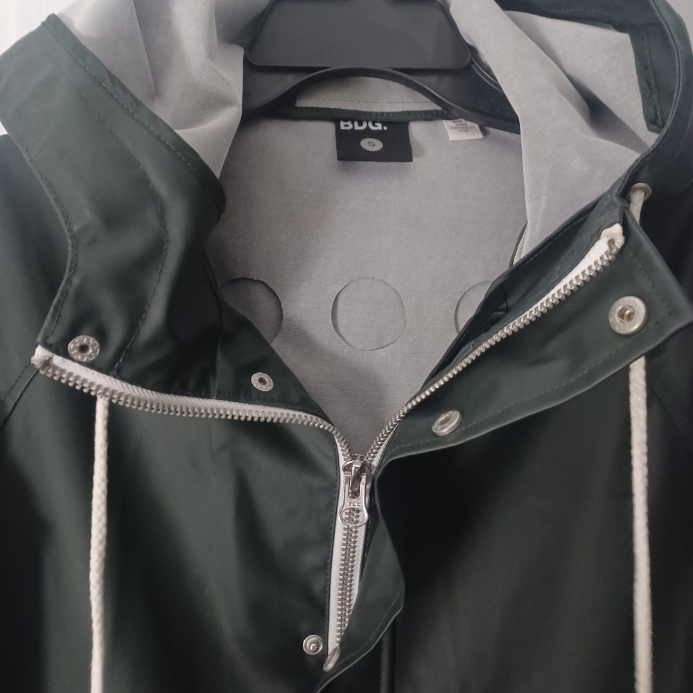 BDG Hunter Green Fisherman Rain Jacket Sz S - Picture 5 of 7